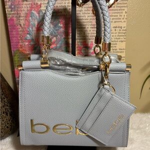 Bebe “Fabiola”Top Handle Crossbody Bag in Dusty Blue NWT